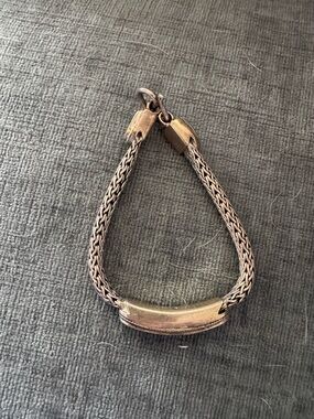 Woven Chain ID Bracelet in Warm Rose-Gold Tone